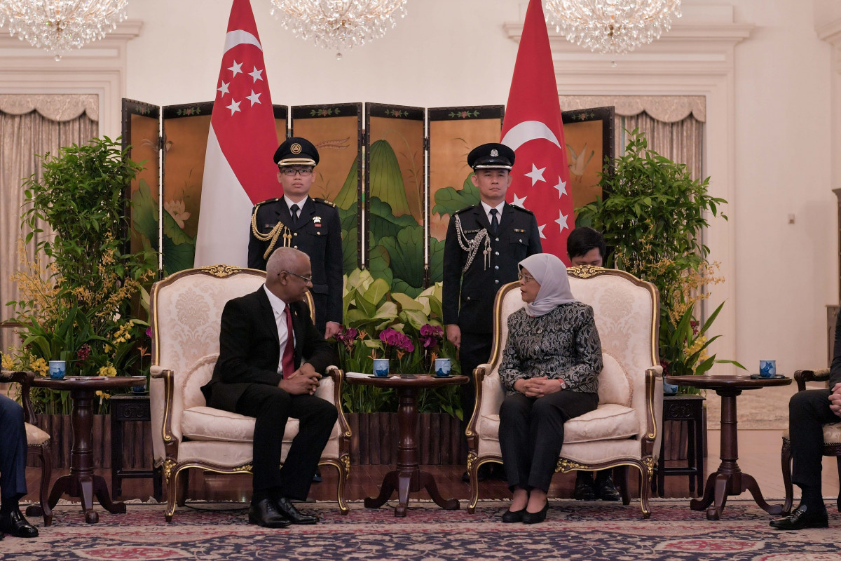 ރައީސް ސޯލިހު ސިންގަޕޫރުގެ ރައީސްއާއި ބައްދަލުކުރެއްވުން