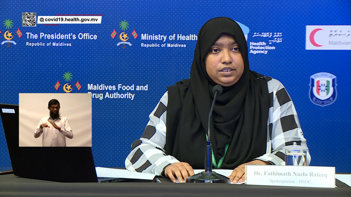 ހެލްތު އިމަރޖެންސީ އޮޕަރޭޝަން ސެންޓަރ (އެޗްއީއޯސީ)ގެ ތަރުޖަމާން ޑރ. ނަޒްލާ ރަފީގް