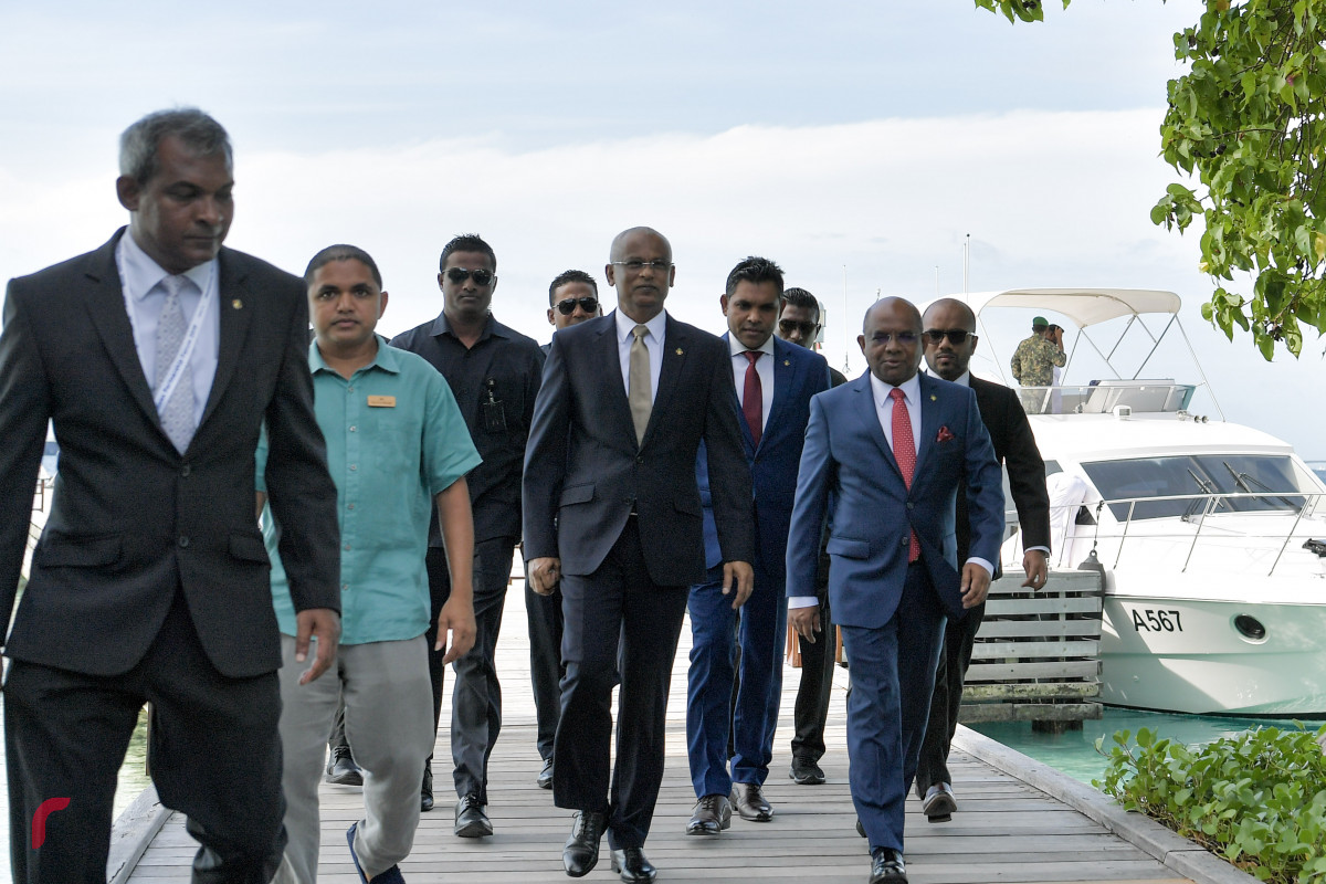 17 ޖޫން 2019 --މޯލްޑިވްސް ޕާރޓްނަރޝިޕް ފޯރަމް ގެ ތެރެއިން. މި ފޯރަމް ހުޅުވުމުގެ ރަސްމިއްޔާތަށް ރައީސް ސޯލިހް ވަޑައިގަންނަވަނީ.-- ފޮޓޯ: ރައީސް އޮފީސް