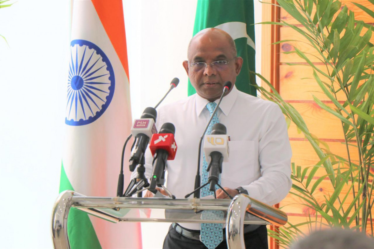 އިންޑިއާއިން ރާއްޖޭ ބަޖެޓް ސަޕޯޓުގެ ގޮތުގައި ދިން 250 މިލިއަން ޑޮލަރުގެ އެހީ އާ ހަވާލު ކުރުމުގެ ރަސްމިއްޔާތުގައި ފޮރިން މިނިސްޓަރ ވާހަކަ ދައްކަވަނީ