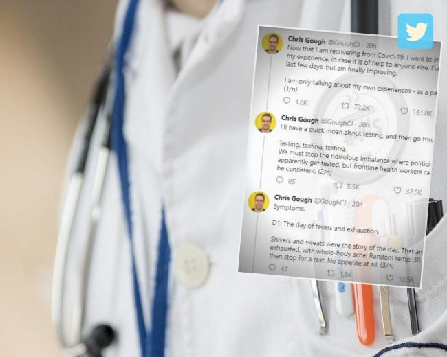 ޑރ. ގޯ ގެ ޓްވިޓަރ އެކައުންޓުގެ ސްކްރީން އިމޭޖެއް