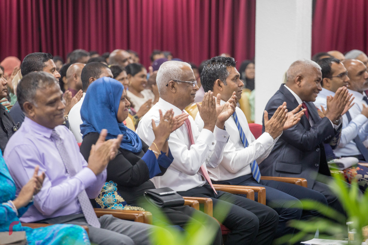 8 ޖުލައި 2019 --ރިވެލި އެވޯޑު ދިނުމަށް ބޭއްވި ހަފްލާގެ ތެރެއިން. .- ފޮޓޯ: ޝުއައިބް މުހައްމަދު