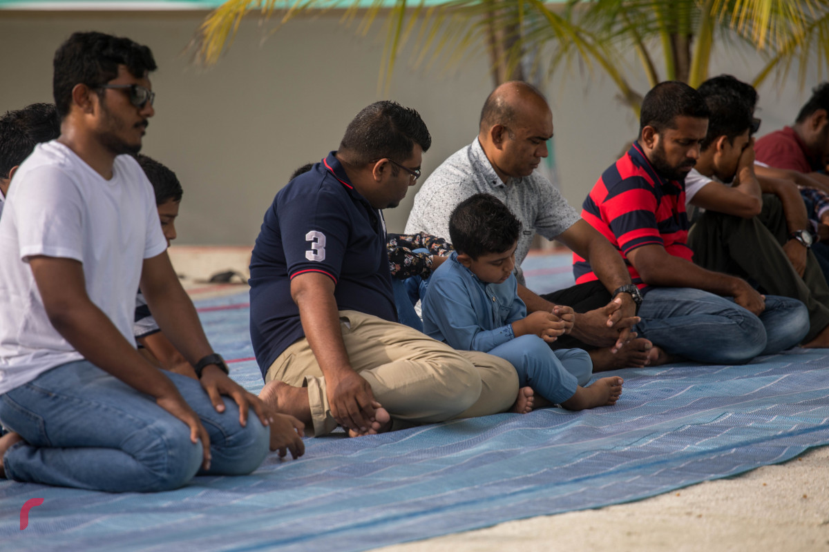 11 ޖުލައި 2019/ ހއ.ހޯރަފުށި--ހޯރަފުށި މަސްޖިދުލް އައްވާބުގައި ކުރެވުނު އީދު ނަމާދު ގެ ތެރެއިން-- ފޮޓޯ: ޝުއައިބް މުހައްމަދު