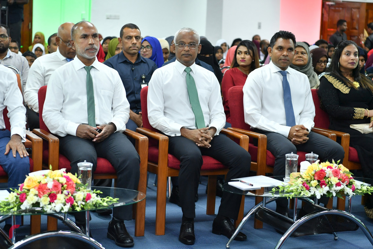 8 ސެޕްޓެމްބަރ 2019 --ގައުމީ ޤުރުއާން މުބާރާތުގެ ނަތީއްޖާ ފާޅުކުރުމުގެ ޖަލްސާގެތެރެއިން، ރައީސުލް ޖުމްހޫރިއްޔާ އިބްރާހިމް މުހައްމަދު ސާލިހް-- ފޮޓޯ: ރައީސް އޮފީސް