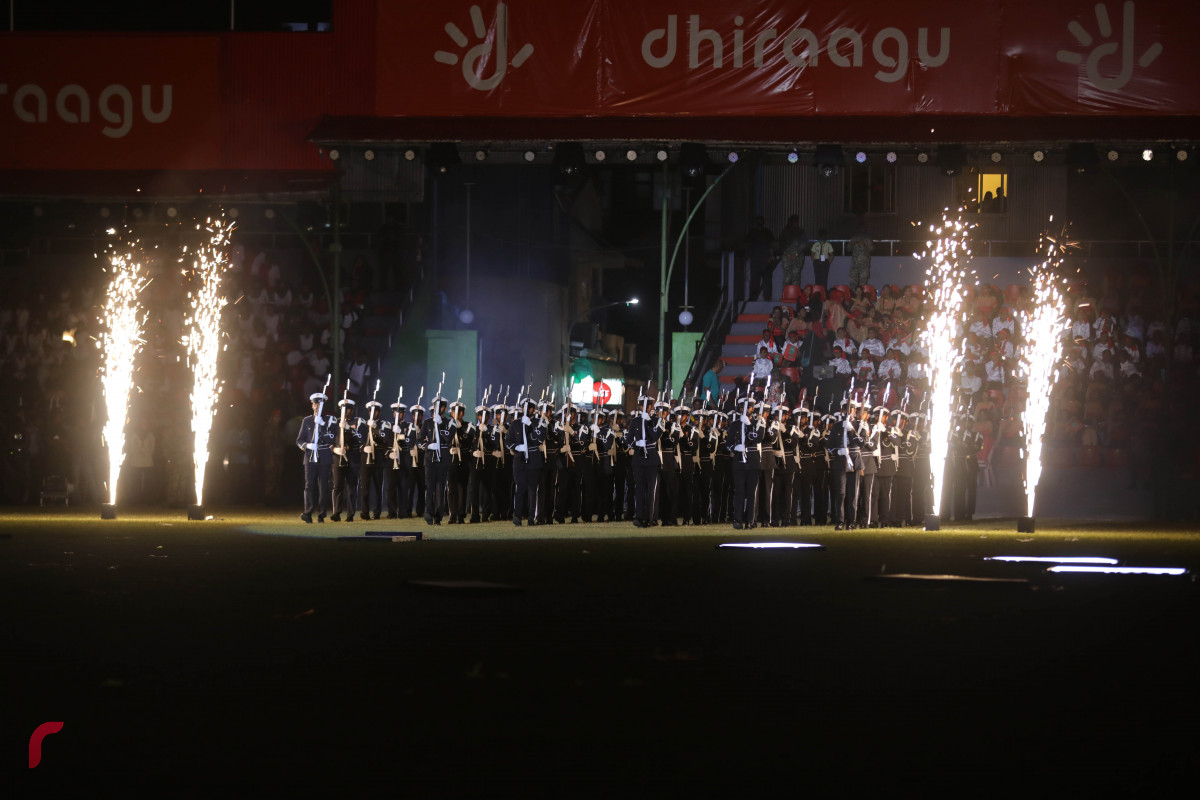 26 ޖުލައި 2019 --މިނިވަން ދުވަހުގެ ރަސްމީ ޕެރޭޑުގެ ހަރަކާތްތައް، ގަލޮޅު ދަނޑުގައި ބޭއްވި ޕެރޭޑް ޝަރަފްވެރި ކޮށްދެއްވީ ރައީސުލް ޖުމްހޫރިއްޔާ އިބްރާހިމް މުހައްމަދު ސޯލިހް-- ފޮޓޯ: ޝުއައިބް މުހައްމަދު