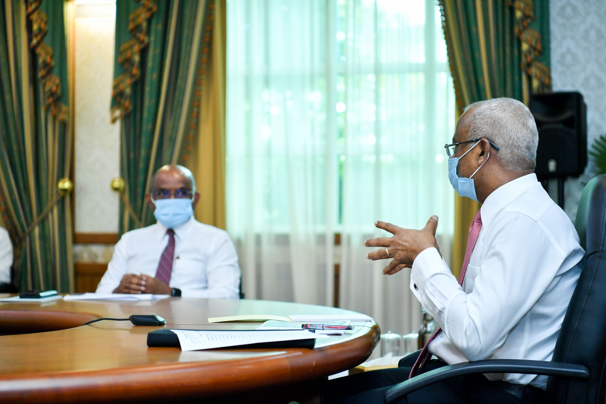 އަންގާރަ ދުވަހު ރައީސް އޮފީހުގަައި ފޮރިން މިނިސްޓްރީއާ އެކު ރައީސް ސޯލިހު ބޭއްވި ބައްދަލުވުމުގެ ތެރެއިން