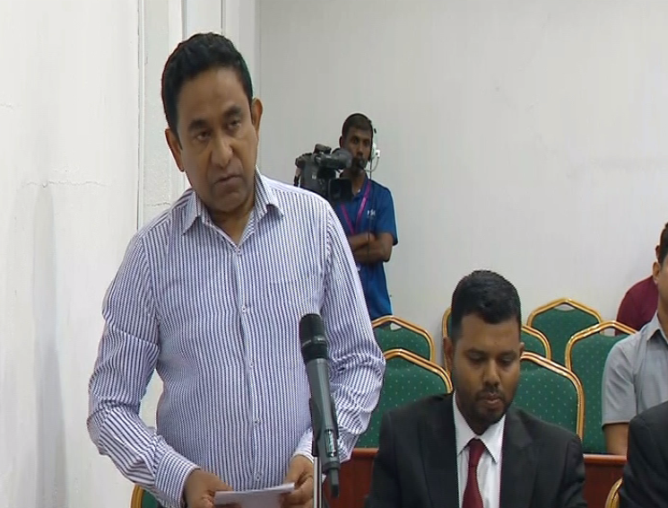 Ex-President Abdulla Yameen during the trial