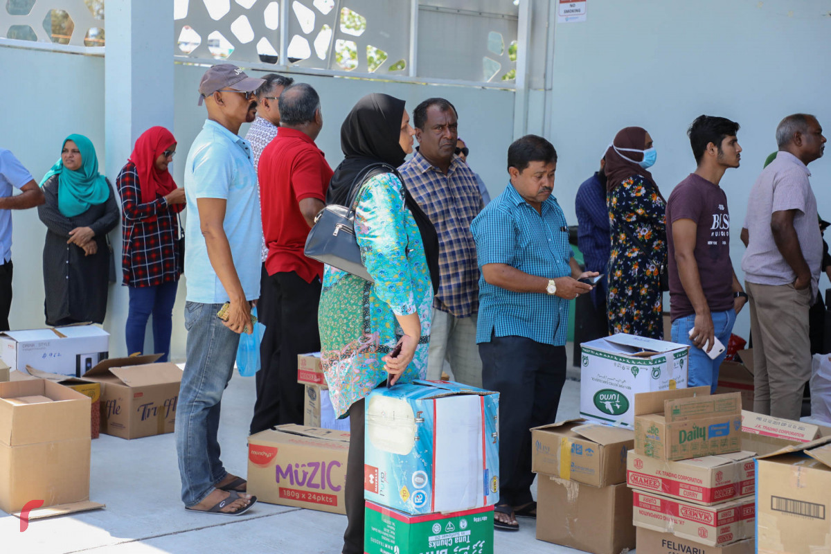 Long queues were observed when the chance to drop-off care packages was opened by the government