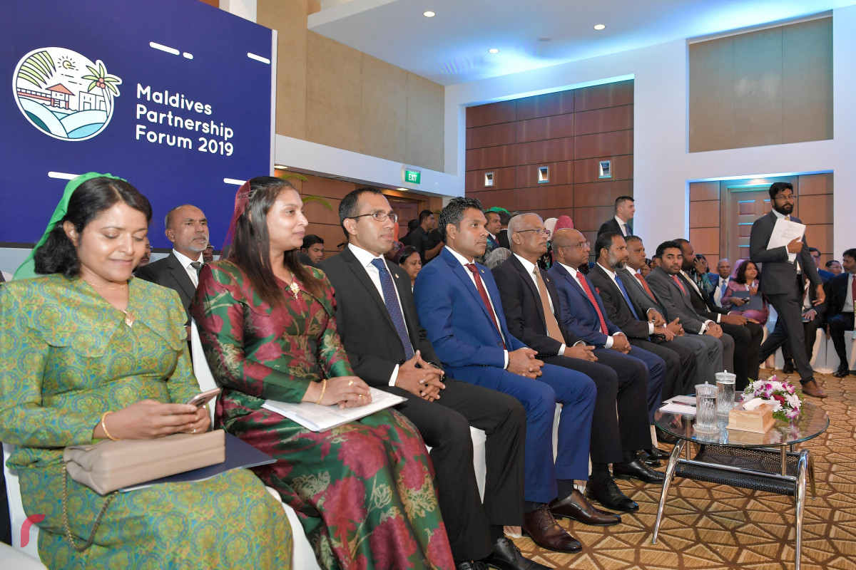 17 ޖޫން 2019 --މޯލްޑިވްސް ޕާރޓްނަރޝިޕް ފޯރަމް ގެ ތެރެއިން. މި ފޯރަމް ހުޅުވުމުގެ ރަސްމިއްޔާތުގެ ތެރެއިން.-- ފޮޓޯ: ރައީސް އޮފީސް