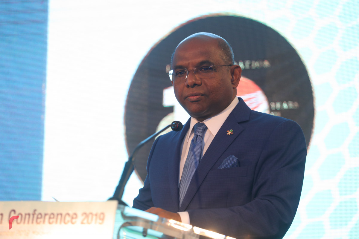 03 ސެޕްޓެމްބަރ 2019 | 4 ވަނަ ސައުތް އޭޝިއަން ކޮންފަރެންސް ފެށުމުގެ ގޮތުން ޕެރެޑައިޒް އައިލެންޑް ރިސޯޓުގައި ބޭއްވި ޖަލްސާގެ ތެރެއިން -- ފޮޓޯ: ޝުއައިބް މުހައްމަދު