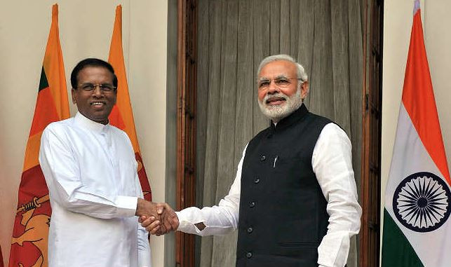 އިންޑިއާގެ ބޮޑު ވަޒީރު މޯދީ ސްރިލާންކާ އަށް ކުރެއްވި ދަތުރުފުޅުގައި ރައީސް ސިރިސޭނާއާ އެކު