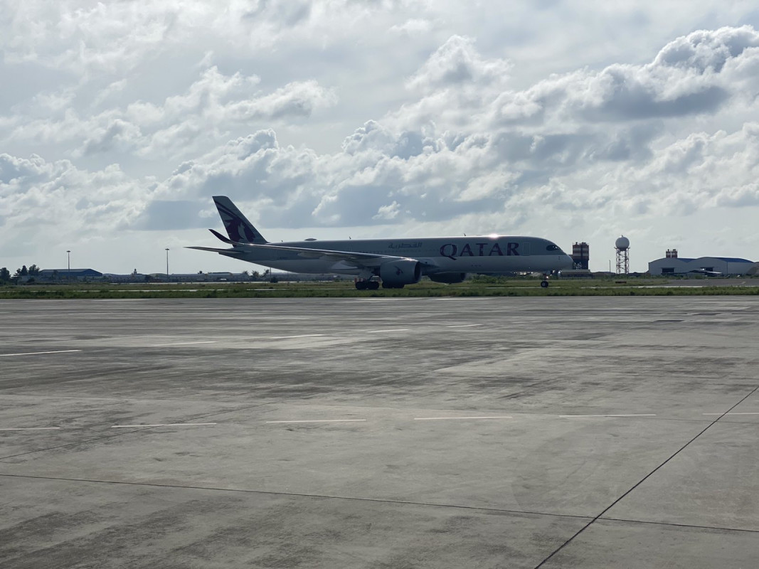 Qatar Airways was the first commercial flight to land at Velana International Airport after the nearly four-month closure ended on 15th July 2020