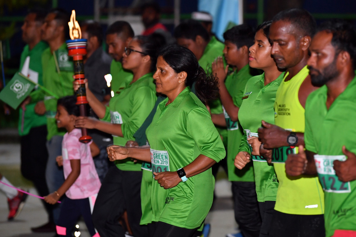 6 ޖުލައި 2019 -- ރައީސުލްޖުމްހޫރިއްޔާގެ އަނބިކަނބަލުން ފަޒްނާ އަހްމަދު ގްރީން ރަންގައި ބައިވެރިވެވަޑައިގަންނަވަނީ. ފޮޓޯ: ރައީސް އޮފީސް