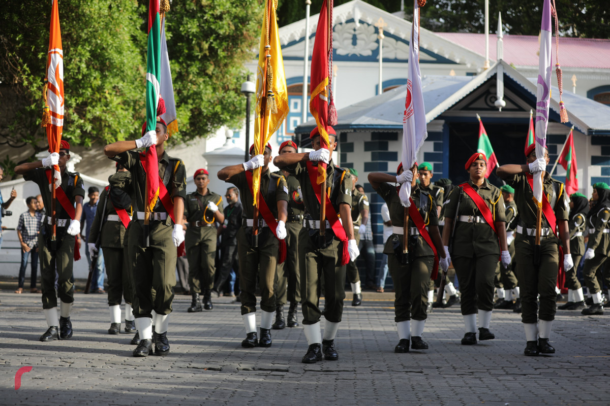 27 ޖުލައި 2019 --މިނިވަން ދުވަހުގެ ރަސްމީ ހިނގާލުމުގެ ތެރެއިން، ސްކޫލް ތަކުގެ ކޭޑޭޓުންގެ ޕެރޭޑް-- ފޮޓޯ: ޝުއައިބް މުހައްމަދު