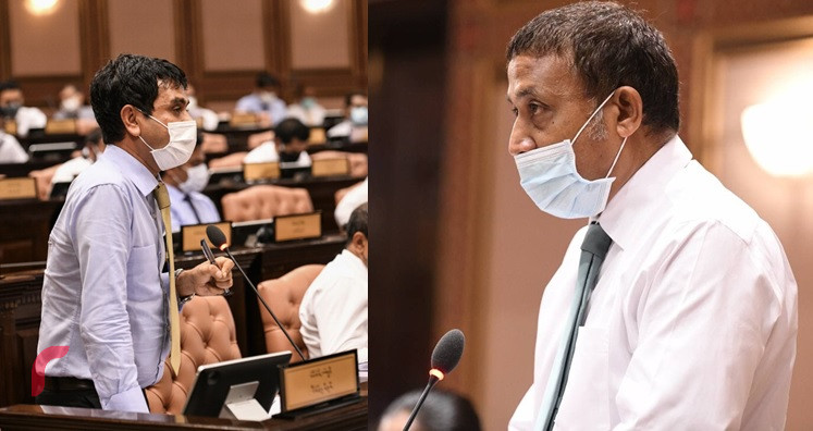 ރައްޔިތުންގެ މަޖިލީހުގެ ހޯރަފުށި ދާއިރާގެ މެމްބަރު އަހުމަދު ސަލީމް (ވ) އަދި ޕްލޭނިންގ އެންޑް ހައުސިންގ މިނިސްޓަރ މުހައްމަދު އަސްލަމް (ކ)