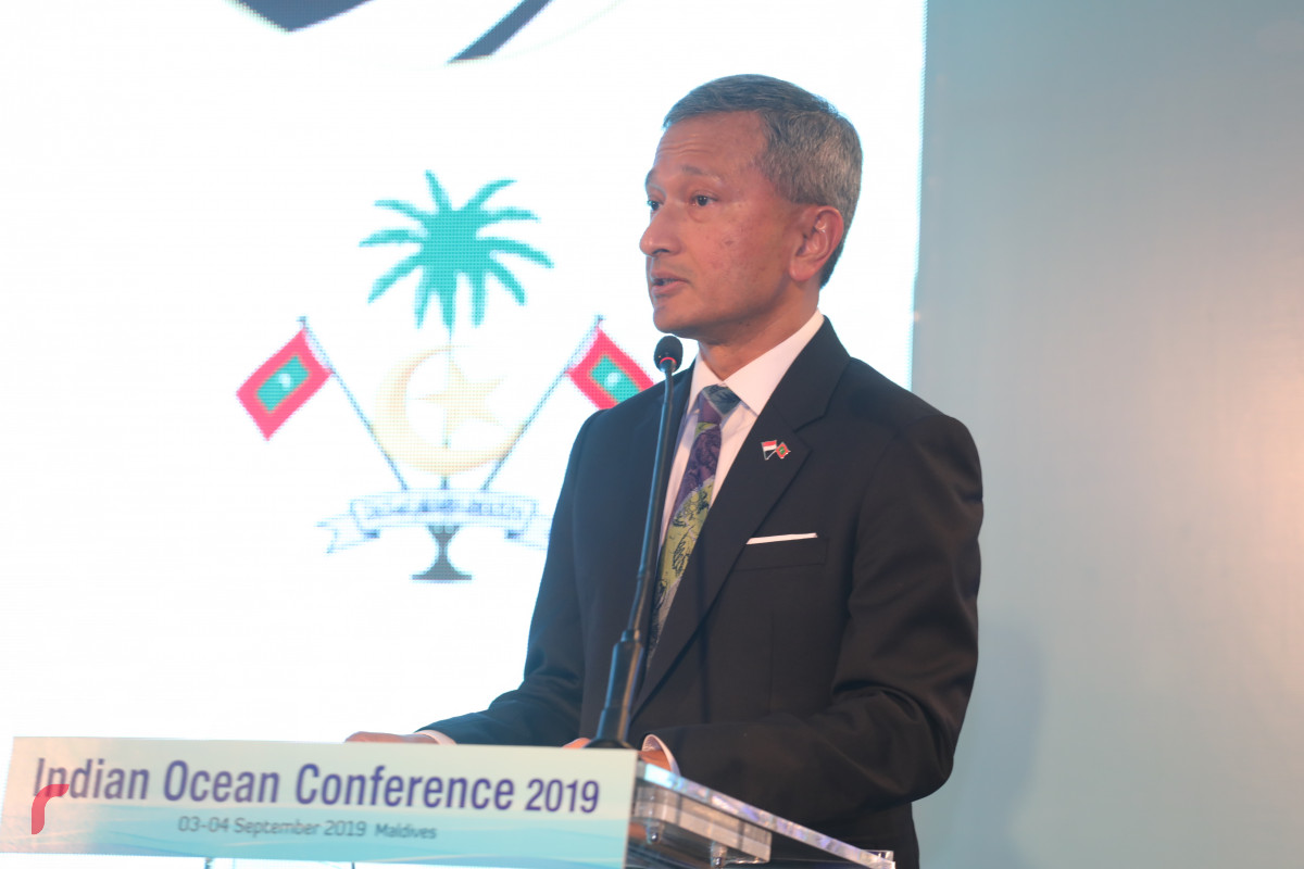 03 ސެޕްޓެމްބަރ 2019 | 4 ވަނަ ސައުތް އޭޝިއަން ކޮންފަރެންސް ފެށުމުގެ ގޮތުން ޕެރެޑައިޒް އައިލެންޑް ރިސޯޓުގައި ބޭއްވި ޖަލްސާގެ ތެރެއިން -- ފޮޓޯ: ޝުއައިބް މުހައްމަދު