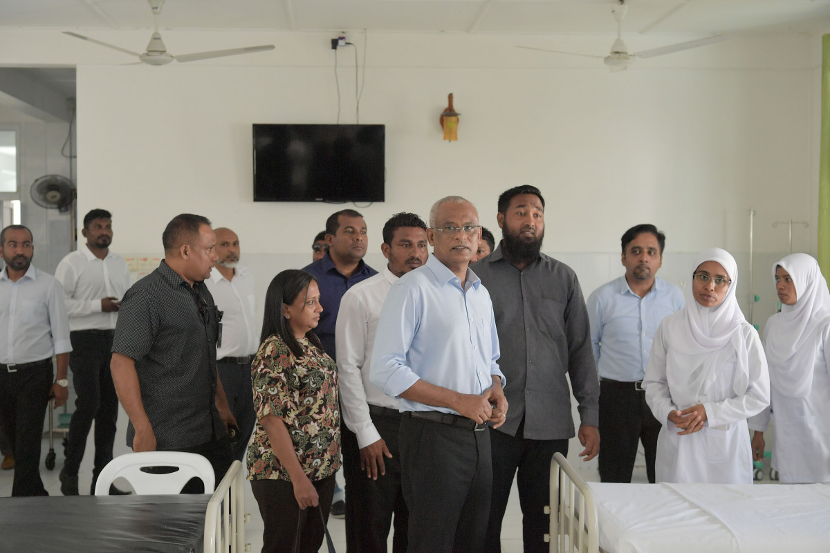 13 ޖުލައި 2019 --އަބްދުއްސަމަދު މެމޯރިޔަލް ހޮސްޕިޓަލްއަށް ކުރެއްވި ޒިޔާރަތުގެތެރެއިން-- ފޮޓޯ: ރައީސް އޮފީސް