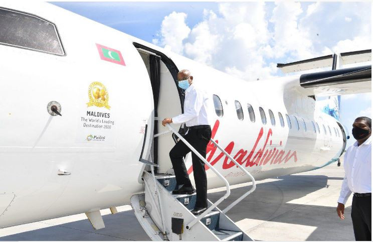 The president will visit Kadhdhoo and Gan islands during the trip