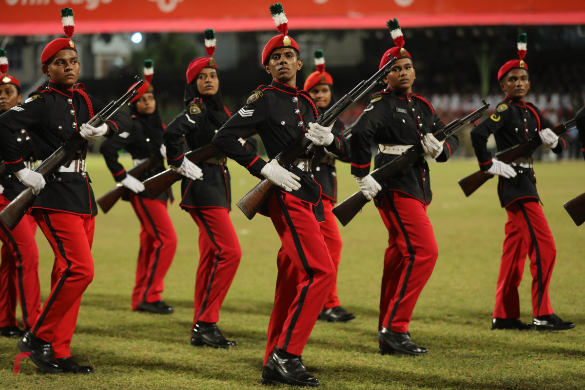 26 ޖުލައި 2019 --މިނިވަން ދުވަހުގެ ރަސްމީ ޕެރޭޑުގެ ހަރަކާތްތައް، ގަލޮޅު ދަނޑުގައި ބޭއްވި ޕެރޭޑް ޝަރަފްވެރި ކޮށްދެއްވީ ރައީސުލް ޖުމްހޫރިއްޔާ އިބްރާހިމް މުހައްމަދު ސޯލިހް-- ފޮޓޯ: ޝުއައިބް މުހައްމަދު