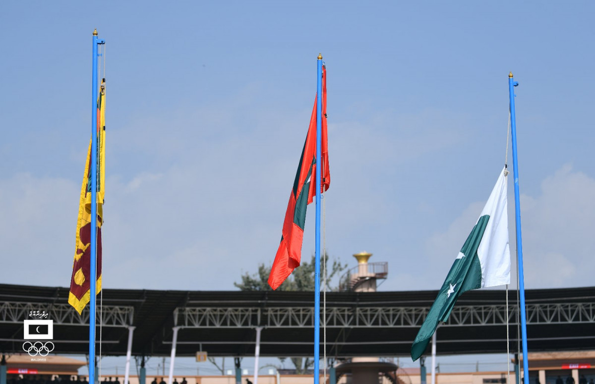 ސައުތު އޭޝިއަން ގޭމްސްގެ 100 މީޓަރު ދުވުމުން ރާއްޖޭގެ ހަސަން ސާއިދު ރަން މެޑަލް ހޯދުން -- ފޮޓޯ: މޯލްޑިވްސް އޮލިމްޕިކް ކޮމިޓީ