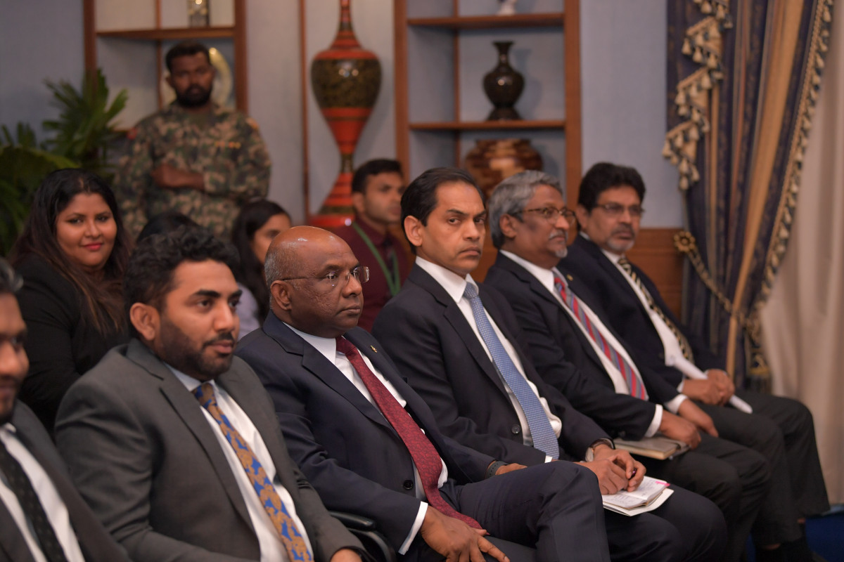 Senior government officials were in attendance during the video conference. Photo: President's Office