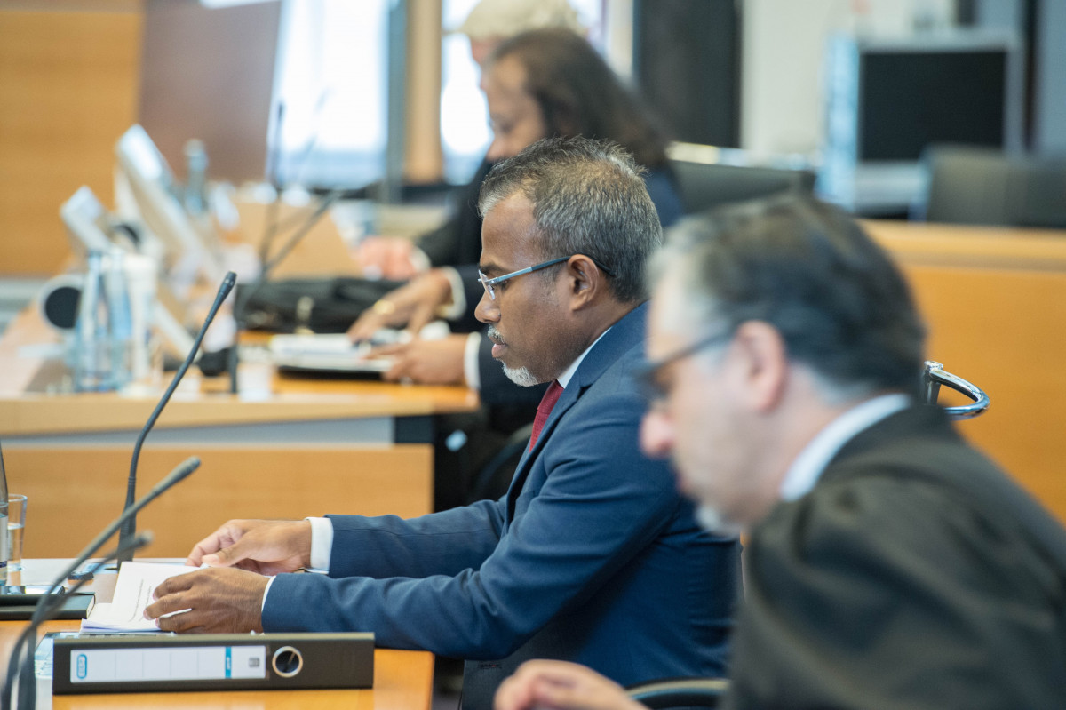 Attorney General Ibrahim Riffath at the second round of oral pleadings regarding the dispute