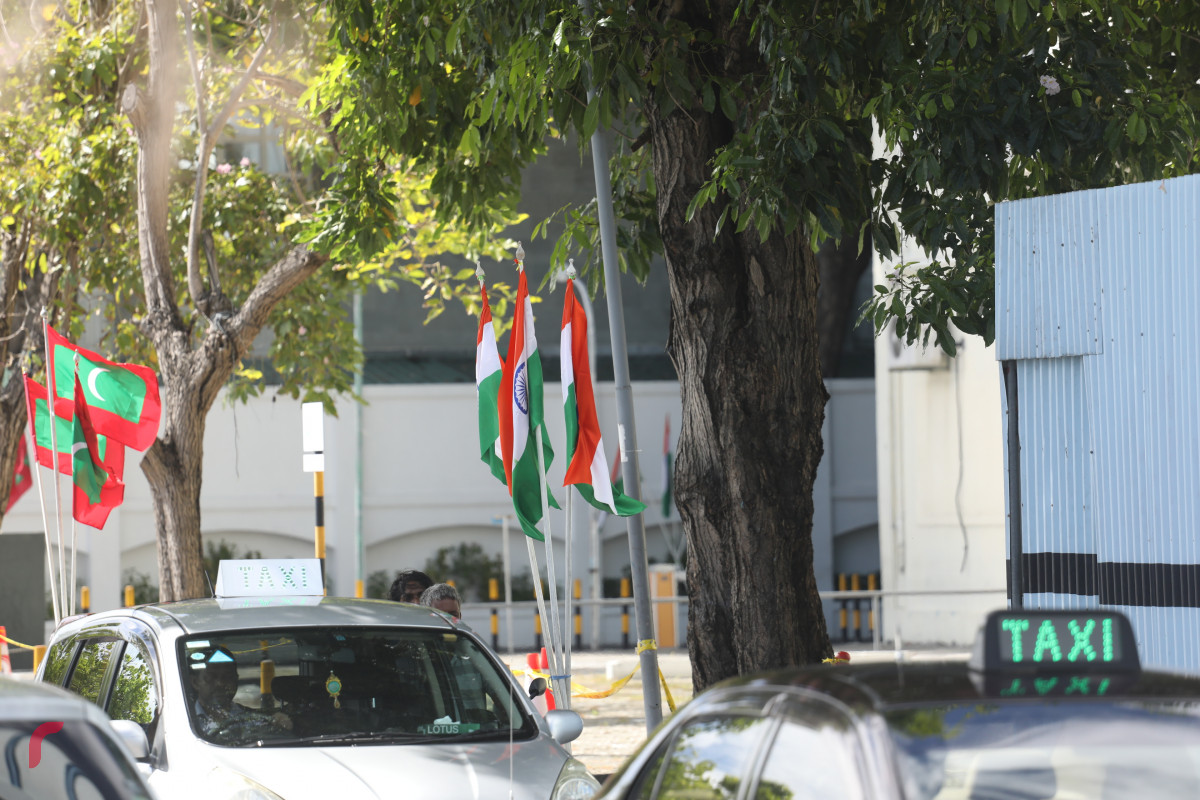 08 ޖޫން 2019 -- އިންޑިޔާގެ ބޮޑުވަޒީރު ނަރެންދުރާ މޯދީއަށް މަރުހަބާ ދެންނެވުމުގެ ގޮތުން މާލޭގެ މަގުތައް ޒީނަތްތެރި ކޮށްފައި-- ފޮޓޯ: ޝުއައިބް މުހައްމަދު