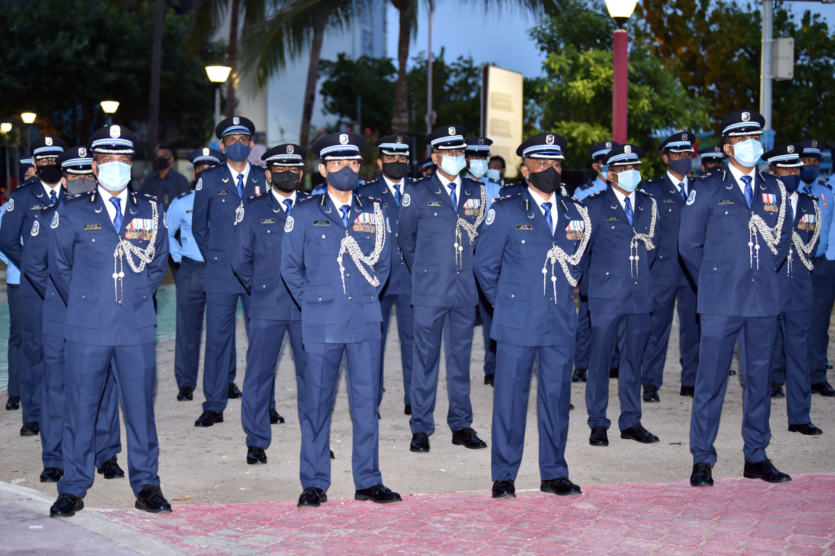 މިނިވަން ދުވަހުގެ ދިދަ ނެގުމުގެ ރަސްމިއްޔާތުގައި ފުލުހުން ބައިވެރިވެވަޑައިގަންނަވަނީ - ފޮޓޯ: ރައީސް އޮފީސް