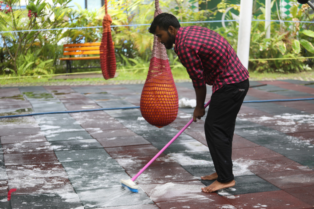 26 މެއި 2019: ސަލްޓަންޕާކު ސާފްކުރުމުގެ މަސްއްކަތްތައް ކުރަނީ -- ފޮޓޯ: ޝުއައިބް މުހައްމަދު