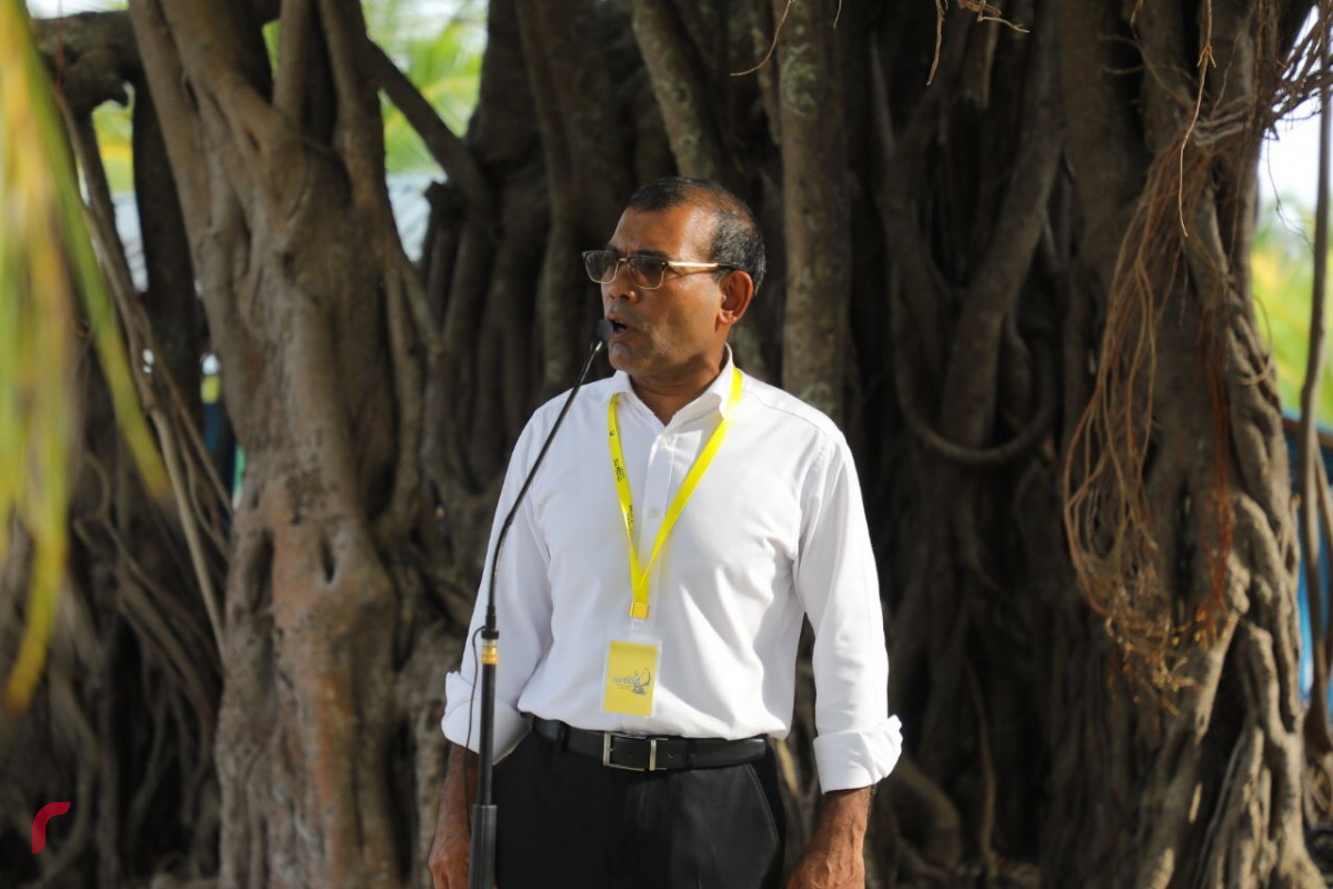 ރައްޔިތުންގެ މަޖިލީހުގެ ރައީސް އަދި އެމްޑީޕީގެ ރައީސް މުހައްމަދު ނަޝީދު ހަނިމާދޫގައި ވާހަކަދައްކަވަނީ