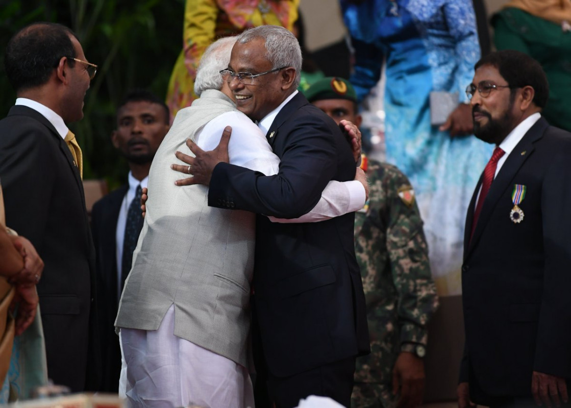 India\'s Prime Minister Narendra Modi attends President Ibrahim Mohamed Solih\'s inauguration ceremony, last November