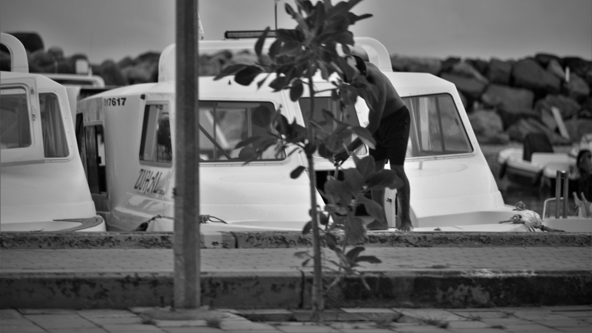 ހަވީރު 5 ގެ ފަހުން މާލޭގެ މަގުމަތި - މާލޭ ދެކުނު ފަރާތު ބަނދަރުގައި އަޅާފައި އޮތް ލޯންޗެއްގައި މަސައްކަތް ކުރާ ފަޅުވެރިއެއް މަސައްކަތުގައި - ފޮޓޯ: އަތޫފް އާތިފް / ރާއްޖެޓީވީ