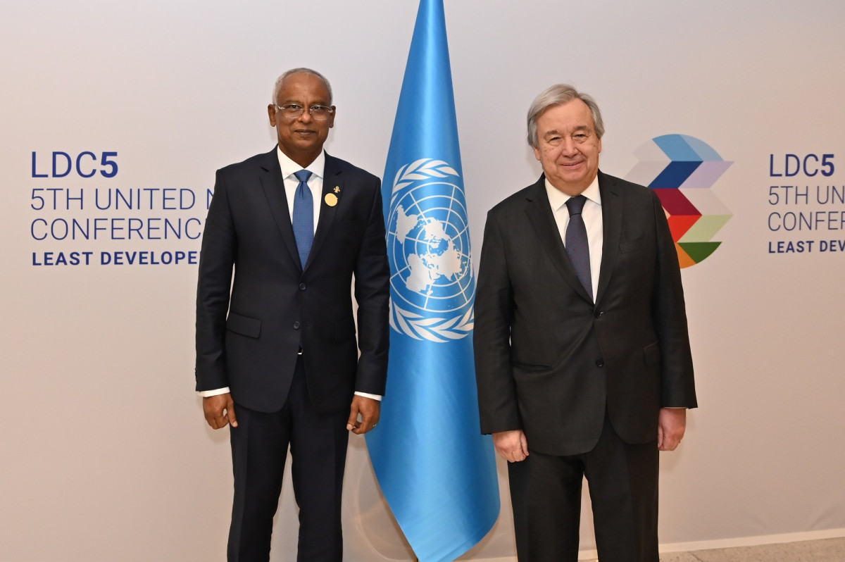 ރައީސުލްޖުމްހޫރިއްޔާ އިބްރާހީމް މުޙައްމަދު ޞާލިޙް، އަދި އ.ދގެ ސެކްރެޓަރީ ޖެނެރަލް އެންޓޯނިއޯ ގުޓަރޭސް