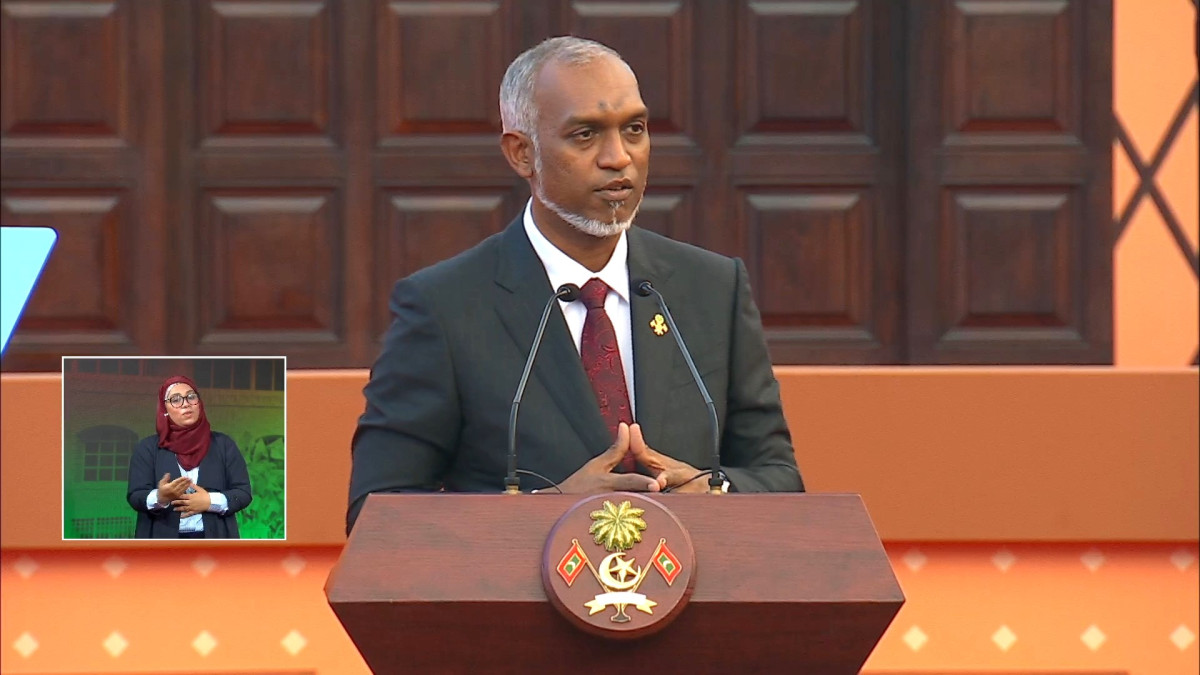 ރައީސުލްޖުމްހޫރިއްޔާ ޑރ. މުހައްމަދު މުއިއްޒު ގައުމާ މުހާތަބުކުރައްވަނީ