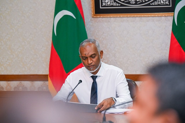 President Dr. Mohamed Muizzu at a cabinet meeting