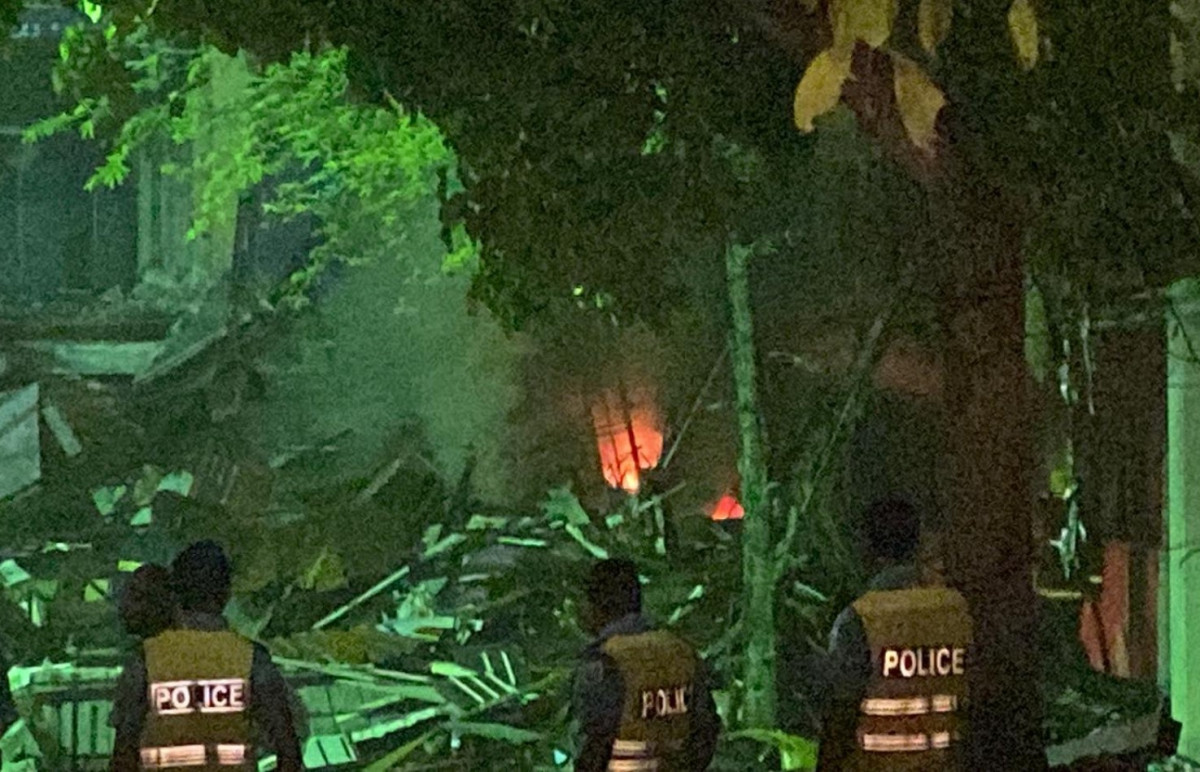 The fire broke out inside the old JS building late Wednesday