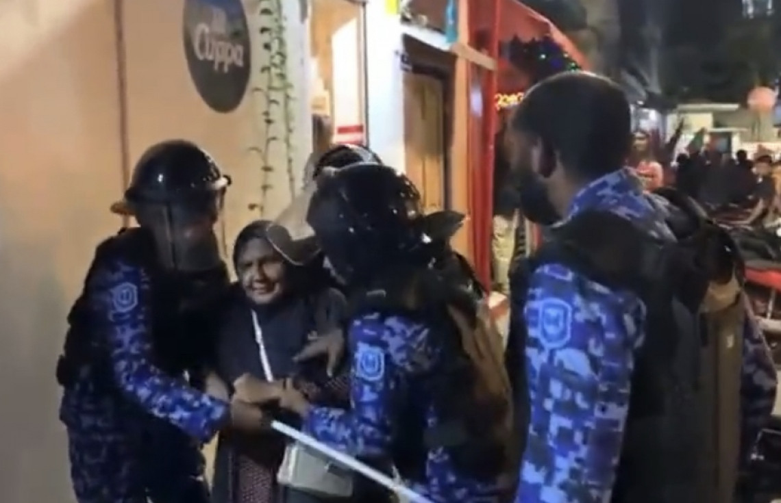 The case came into the spotlight after officers of the Maldives Police Service (MPS) manhandled an elderly woman during a rally staged on Sunday evening