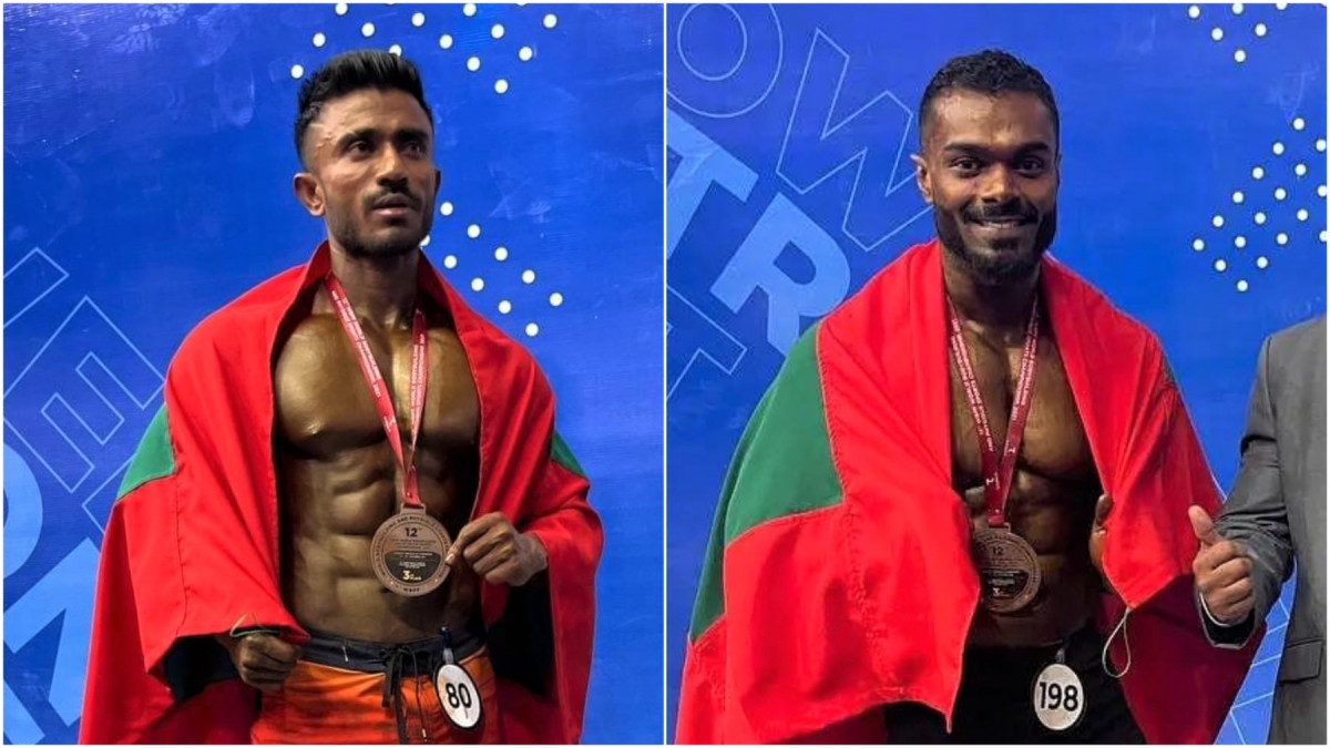 ދުނިޔޭގެ ބޮޑީބިލްޑިން މުބާރާތުން ލޯ މެޑަލް ހޯދި އަޒްނީން ރަޝީދާއި ހުސެއިން ހިމްޔާން