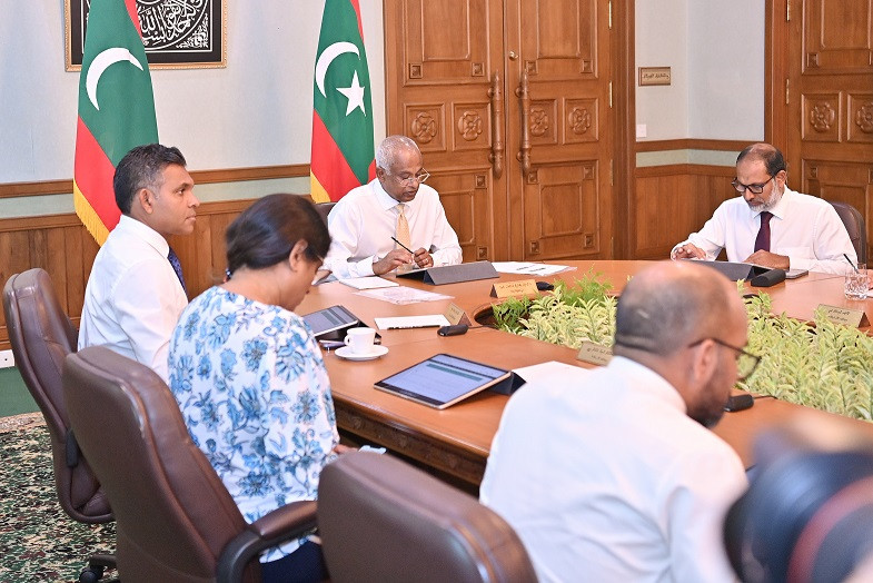 President Ibrahim Mohamed Solih at a cabinet meeting