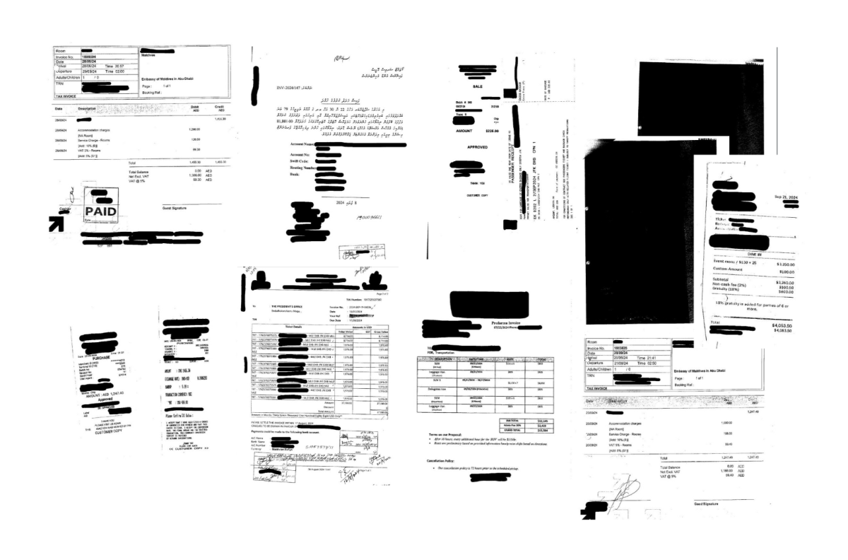 ރައީސް އދ އަށް ކުރެއްވި ދަތުރުފުޅުގެ ހަރަދުތައް ރައީސް އޮފީހުން ފޮނުވި ގޮތް