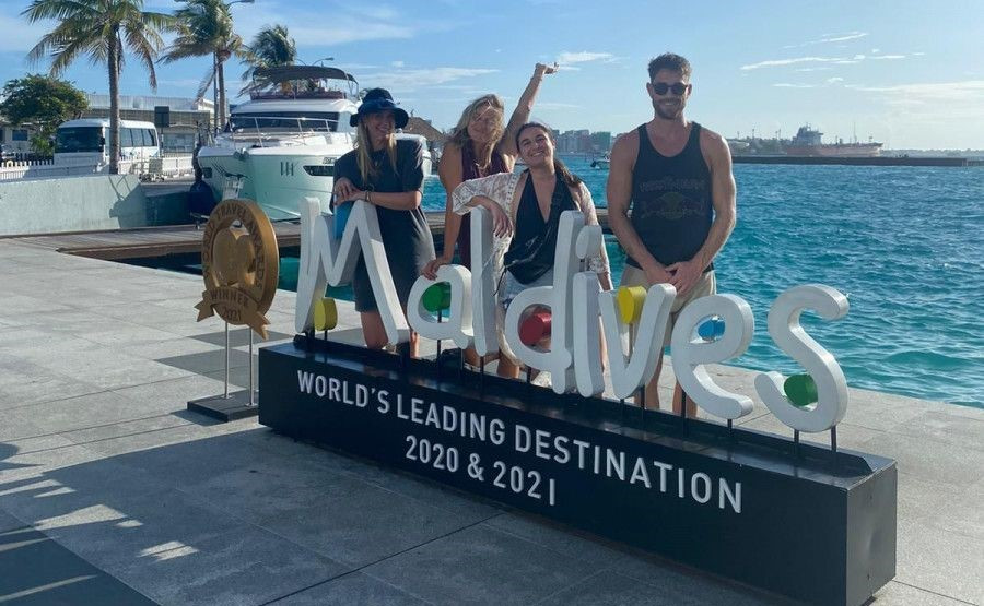 The team of media professionals from leading magazines and publications from the Netherlands, that visited Maldives