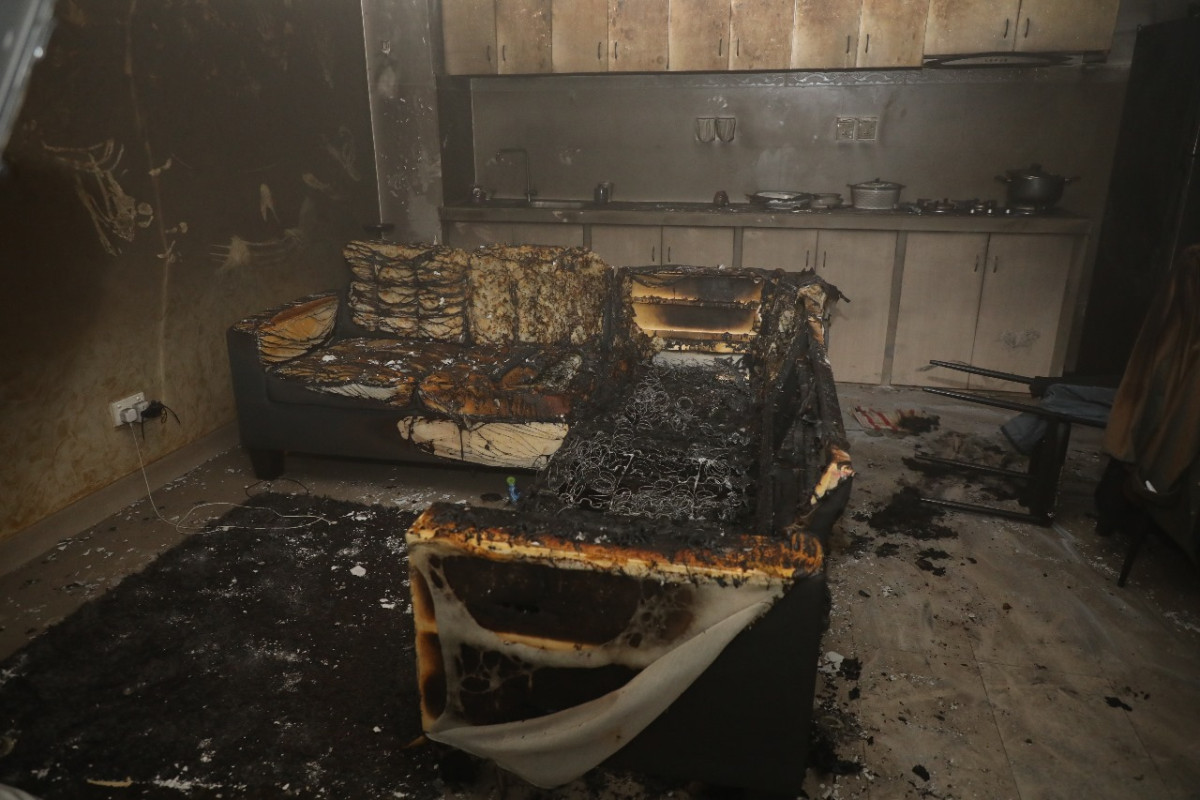 Photos of damages due to the fire that broke out at M. Enzian