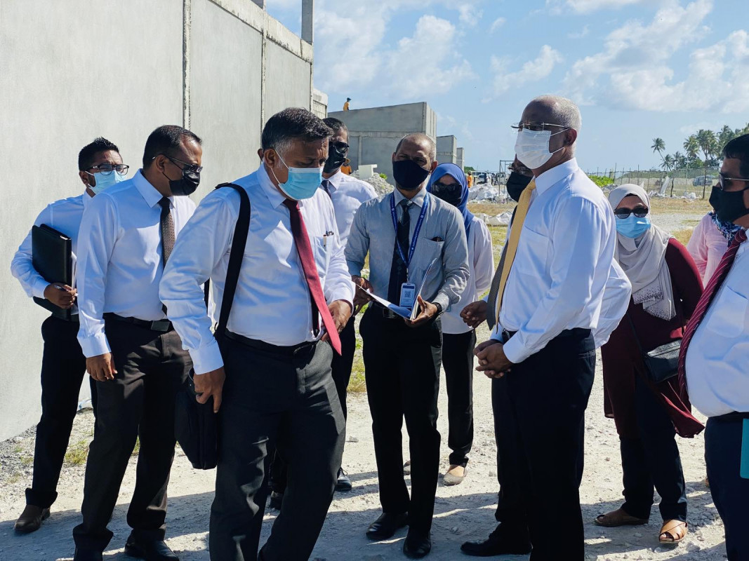 ރައީސް އިބްރާހިމް މުހައްމަދު ޞާލިހު ތިމަރަފުށީގައި ހައުސިން ޔުނިޓް އިމާރާތްކުރާ ސަރަހައްދަށް ވަޑައިގަތުން