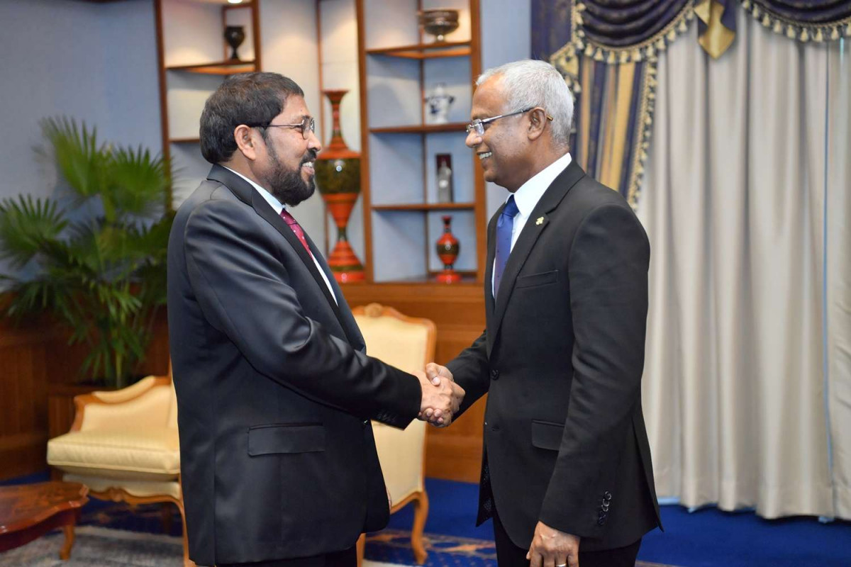 (File photo) Jumhooree Party leader Qasim Ibrahim with President Ibrahim Mohamed Solih