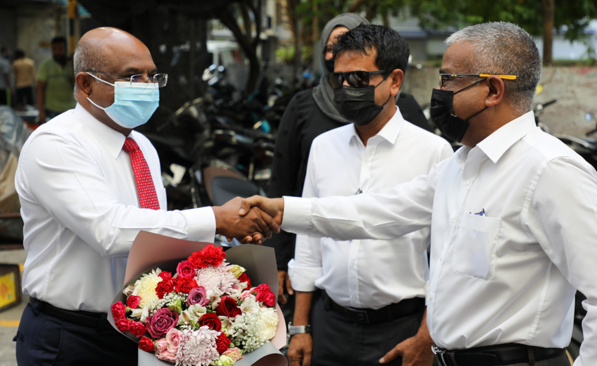 އދ.ގެ އާންމު މަޖިލީހުގެ ރައީސް އަބްދުﷲ ޝާހިދު ރާއްޖެޓީވީ އަށް ކުރެއްވި ޒިޔާރަތުގެ ތެރެއިން - ފޮޓޯ: ރާއްޖެއެމްވީ