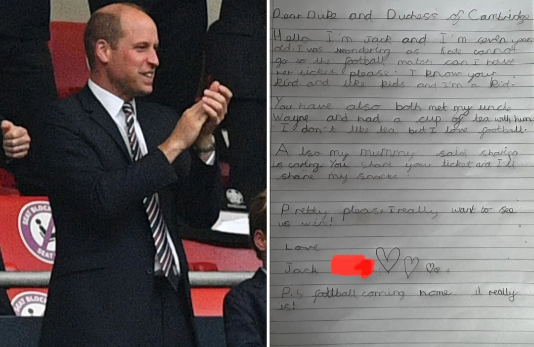 ޕްރިންސް ވިލިއަމާއި އެމަނިކުފާނަށް ކުޑަކުއްޖަކު ފޮނުވި އަސަރުގަދަ ސިޓީ