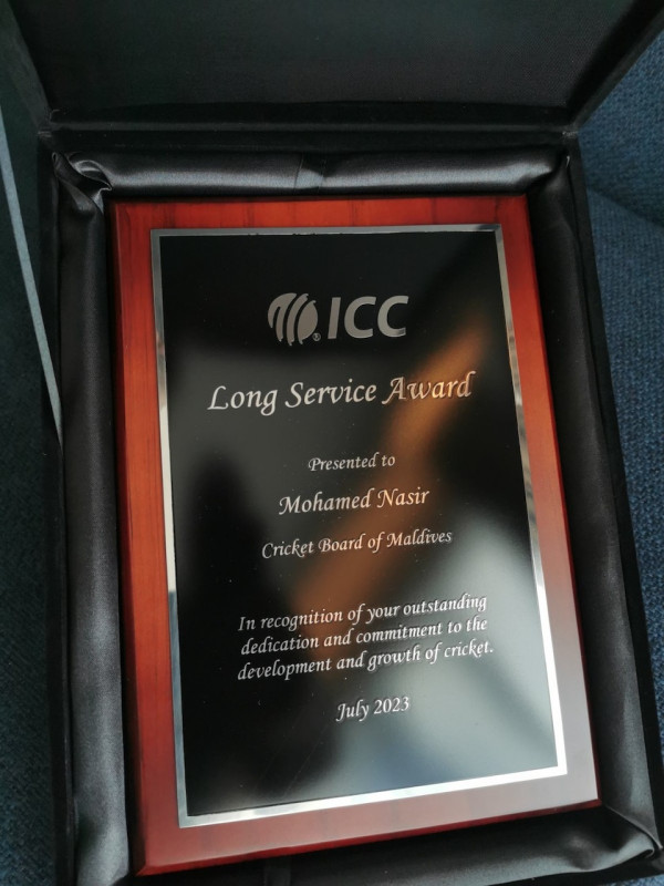 އައިސީސީން ނާބެއަށް އެރުވި އެވޯޑް