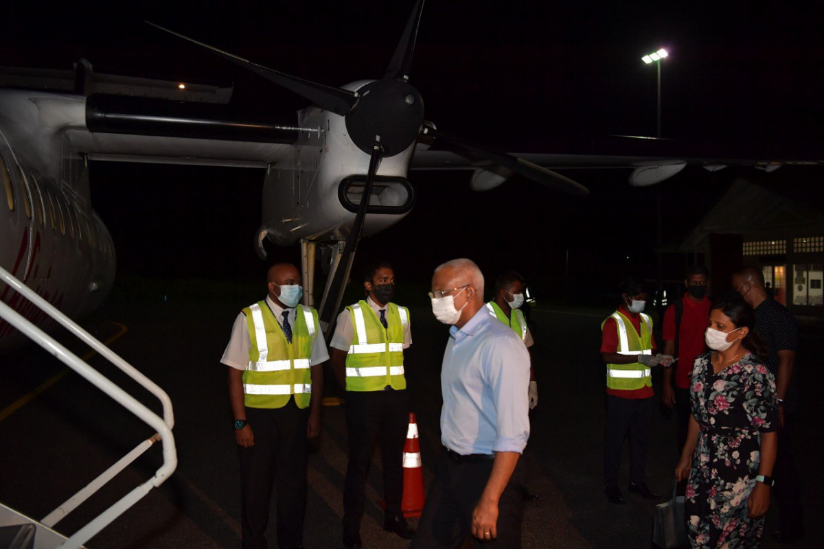 President Solih and First Lady Fazna returned on Thursday night
