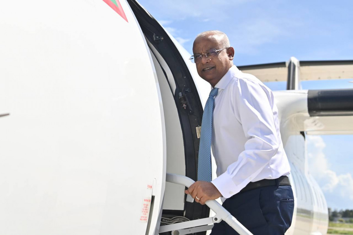 The Maldivian leader departed to Faresmaathoda island to attend the festivities to commemorate this year’s Fishermen’s Day 