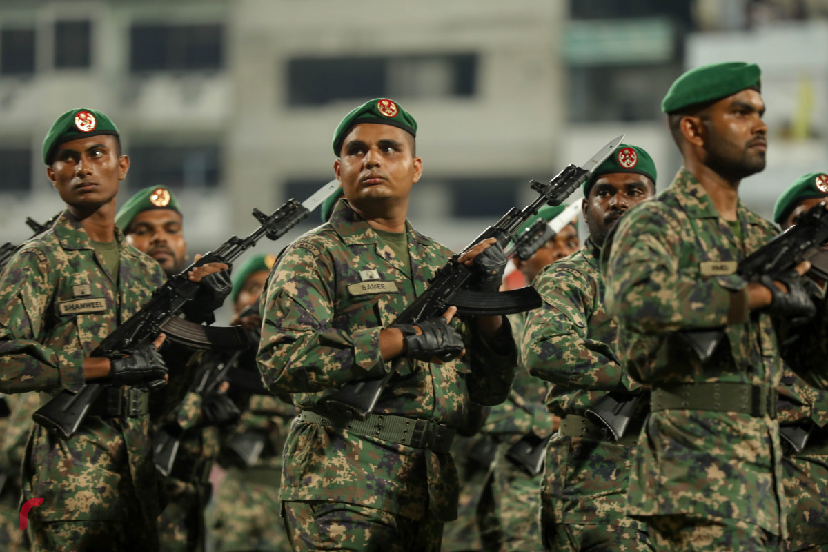 26 ޖުލައި 2019 --މިނިވަން ދުވަހުގެ ރަސްމީ ޕެރޭޑުގެ ހަރަކާތްތައް، ގަލޮޅު ދަނޑުގައި ބޭއްވި ޕެރޭޑް ޝަރަފްވެރި ކޮށްދެއްވީ ރައީސުލް ޖުމްހޫރިއްޔާ އިބްރާހިމް މުހައްމަދު ސޯލިހް-- ފޮޓޯ: ޝުއައިބް މުހައްމަދު